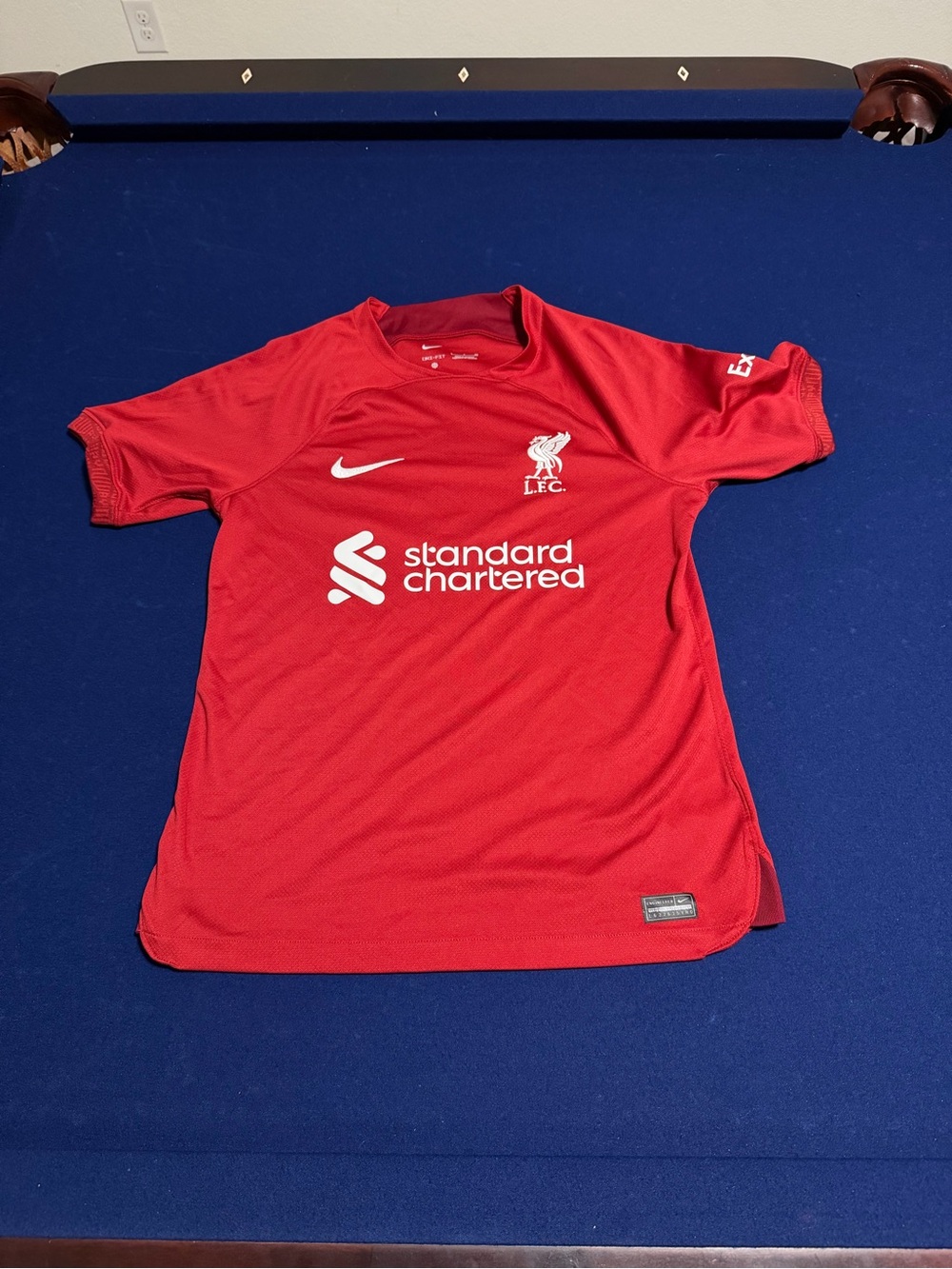 Liverpool Red Soccer Jersey with White Logos